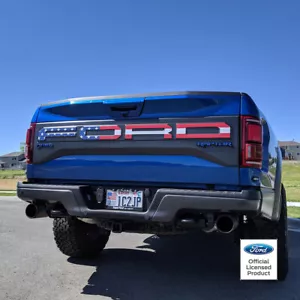 2019 Ford Raptor American Flag Full Color Tailgate Letters Vinyl Stickers Decals - Bild 1 von 3