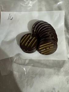 16 Vintage Brown Carved Bakelite Buttons - Picture 1 of 2