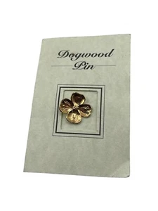 Eurocraft Inc. Fredericksburg VA Dogwood Blossom Flower Lapel Pin Gold Tone VTG - Picture 1 of 9