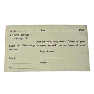 Postkarte Muster Antwortkarte Werbung Chicago Illinois um 1902 Vintage B146 - Bild 1 von 2