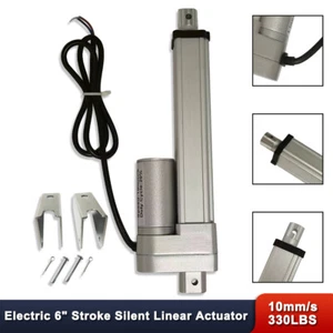 6" Stroke Linear Actuator Silent mode 10mm/s DC12V 1500N Actuator & Brackets - Picture 1 of 10