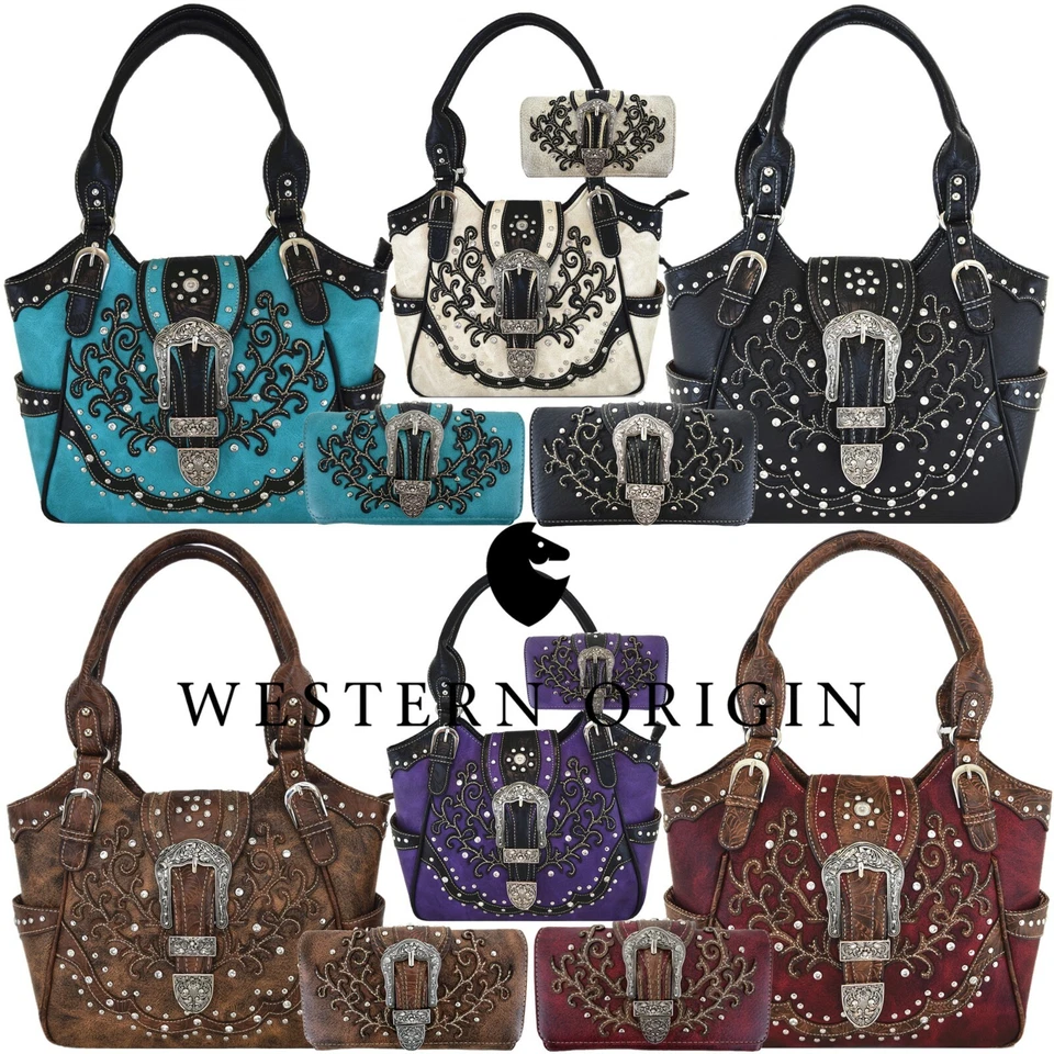 Bolso de mano Western Hebilla Country Cartera de transporte oculta para mujer Bolso de hombro Cartera Foto 1 de 1