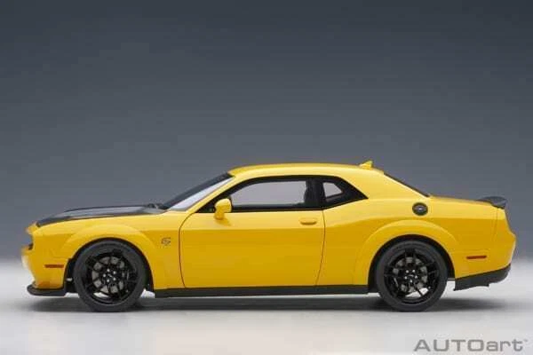 AUTOart Dodge Challenger SRT Hellcat Widebody 18th Scale Miniature Car - Yellow (71737)