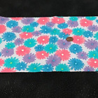 Posies * Blue Green Pink * on Blue * Moda * 100% Cotton Remnant * 21" x 8"