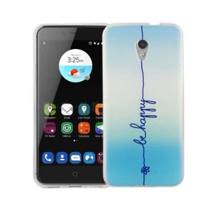 Handy Hülle für ZTE Blade V7 Be Happy Blau Tasche Cover Motiv Slim TPU Case Etui - Zdjęcie 1 z 2