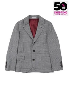 RRP€950 BRUNELLO CUCINELLI Kids Blazer Jacket 6Y Silk Linen & Wool Blend Glen - Imagen 1 de 4