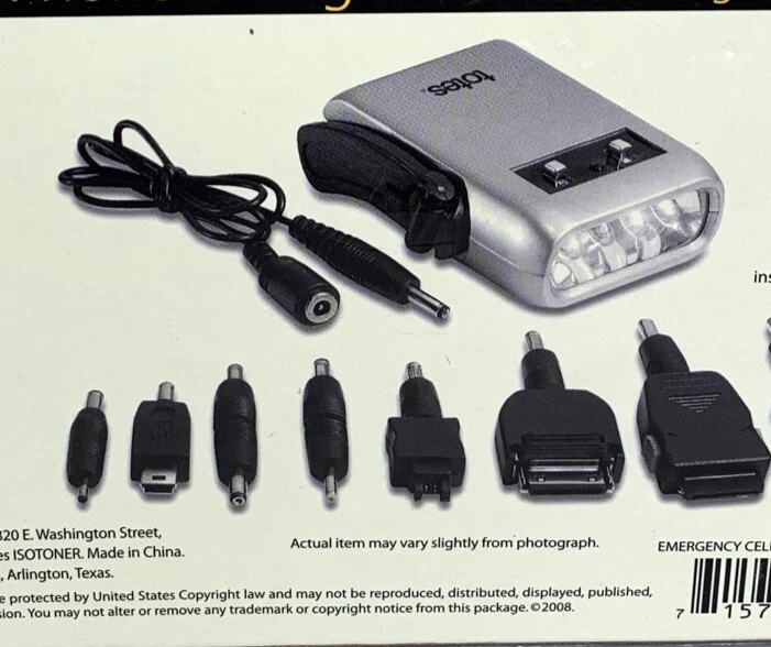 Cargador de teléfono celular de emergencia Totes Weather Works con kit adaptador de linterna LED Foto 1 de 4