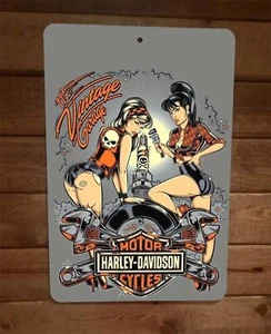 The Vintage Garage Harley Davidson Motorcycle 8x12 Metal Wall Garage Sign Poster - Picture 1 of 1