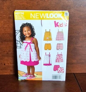 New Look Sewing Pattern 6114 Kids Sleeveless Dress Shorts Size 1/2 - 4 Uncut FF - Picture 1 of 3
