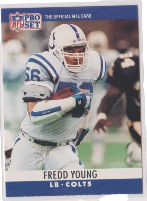 Fredd Young Baltimore Colts Linebacker 1990 Pro Set Card # 138 Near Mint - Image 1 of 3