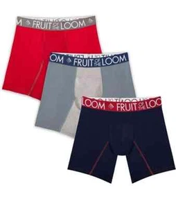 FRUIT OF THE LOOM MENS 3 PK BREATHABLE PERFORMANCE COOLING BOXER BRIEFS S,M,L,XL - Picture 1 of 5