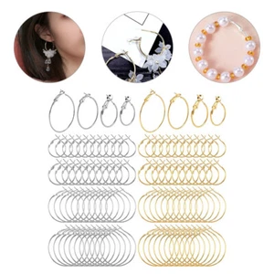 96 Pcs Earring Hoop Jewelry Making Circle Earrings Findings Hoops Miss - Picture 1 of 11