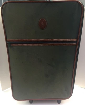 Bolso con ruedas Polo Ralph Lauren de lona verde para pasar la noche de viaje vintage Foto 1 de 4