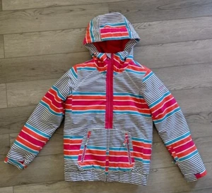 ROXY Snowboarding Multi Color Striped Jacket Girls Size L/12 - Picture 1 of 15