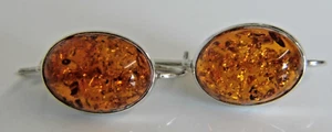 Vintage Sterling Silver 925 Amber Style Hook Earrings - Picture 1 of 7