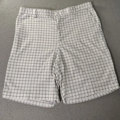 FootJoy Shorts Men Sz 37 White Check Pattern Chino Golf Performance Activewear - Изображение 1 из 4