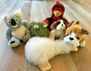 Webkinz Lot of 6 Koala St Bernard Bulldog Rooster Platypus Frog - No Codes - Picture 1 of 4