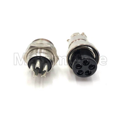 5 pin GX20 Aviation Cable Plug Male Female Connector Metal 20mm 5 Pin - Image 1 of 4