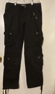 Match & Stick Men's Cargo Pants Black Sz 6 NWT side-seam cargo pockets 100%Cotto - Picture 1 of 9