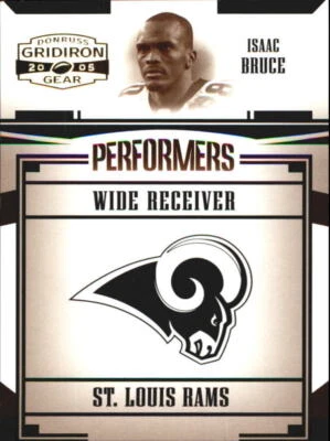 2005 Donruss Gridiron Gear Performers Gold #23 Isaac Bruce Card /500   - Image 1 of 2