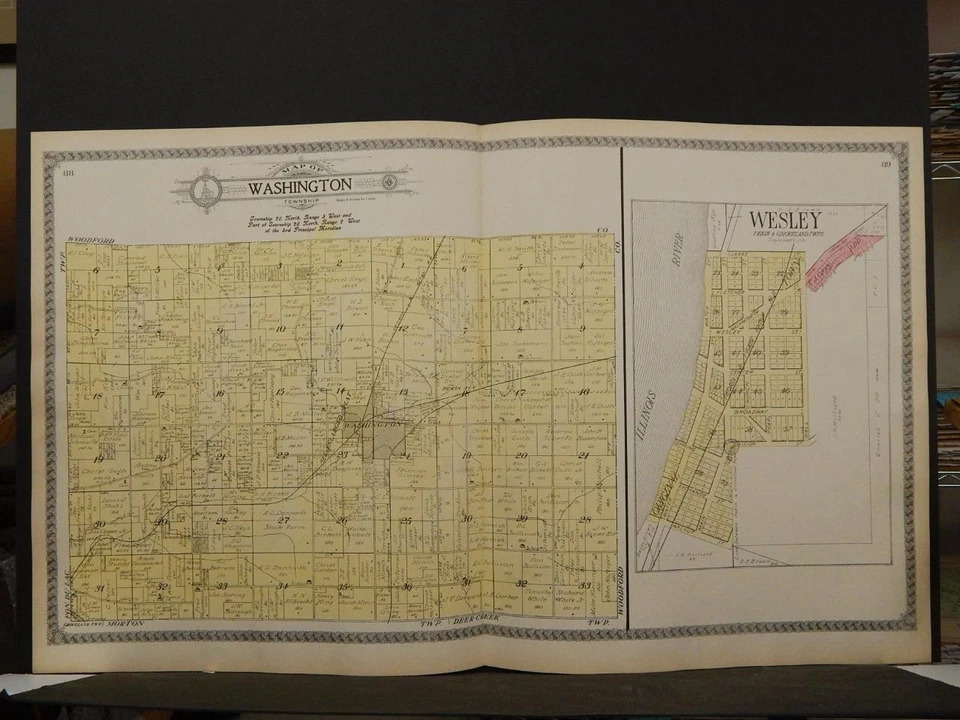 Illinois, Tazewell County Map, 1910, Washington Township, Double Page, P5#02 Foto 1 de 1