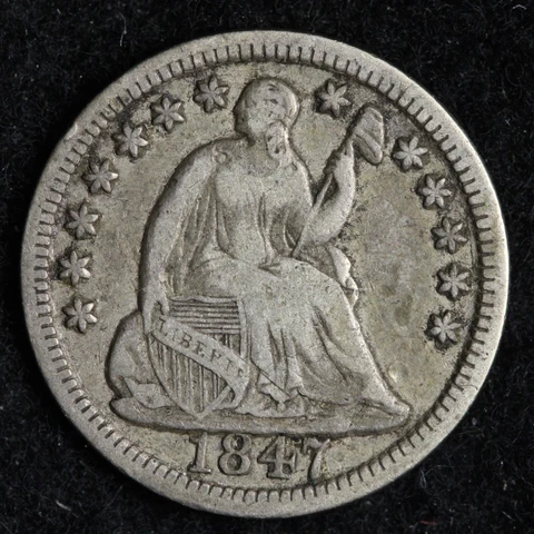 1847 Seated Liberty Silver Half Dime CHOICE XF E248 KEV Cover