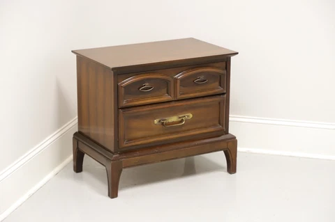 Mid 20th Century Walnut Asian Influenced Nightstand Cover