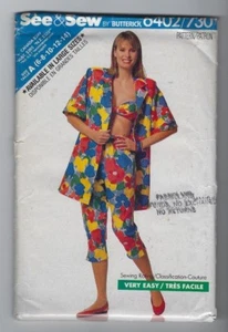 New Butterick See & Sew 6402 Misses Shirt Bra Pants Pattern Sz 6 -14 Uncut Vtg - Picture 1 of 2