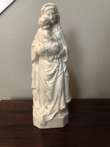 Impresionante estatua de cerámica perlada iridiscente de la Virgen y el Niño de 14 - Imagen 1 de 7