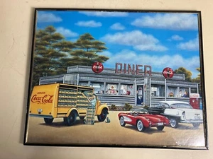 Coca Cola Merchandise Drink 1990s Framed Glass Picture 40x51cm Pamela Renfroe - Picture 1 of 8