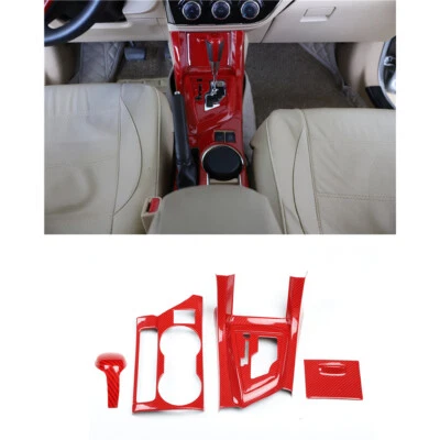 Cubierta de taza de agua de cambio de marchas para consola de fibra de carbono roja para Toyota Corolla 2014-2018 Foto 1 de 4