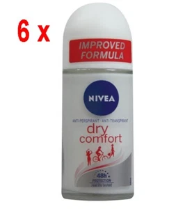 93,17€/L - 6er Pack NIVEA Deodorant "Dry Comfort" Deoroller - 50ml - Bild 1 von 1