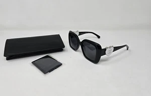 Chanel 5518-A C501/T8 Women's Black Grey Polarized Sunglasses Clasp Heart Logo - Picture 1 of 6