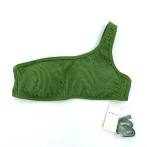 New Abercrombie & Fitch Womens Medium Padded One Shoulder Bikini Swim Top Green - Picture 1 of 8