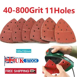 40-800Grit Mouse Detail Sanding Sheets Triangular Sander Pads 11Hole Sand Paper - Picture 1 of 16