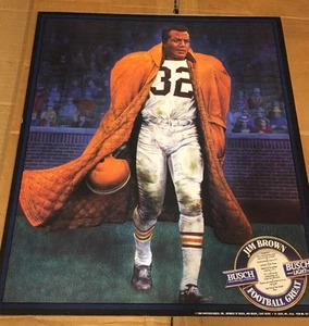 Jim Brown - Football Greats - 1990 Busch Beer - Cleveland Poster - Picture 1 of 5