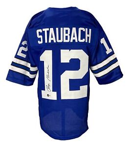 Roger Staubach Signed Custom Blue Pro-Style Football Jersey BAS ITP