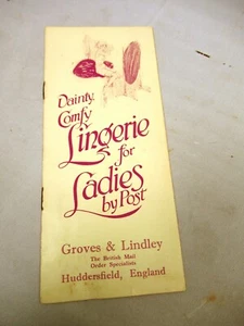 Vintage Lingerie For Ladies By Groves & Lindley England Advertise Sample Card " - Picture 1 of 8