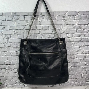 Borsa Coach Poppy Slim Pelle Crackle Nera #21199 Fodera Blu ❤️ - Foto 1 di 13