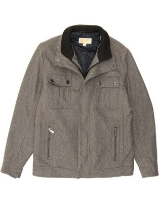 MICHAEL KORS Mens Utility Jacket UK 38 Medium Grey Wool BB10 - Image 1 of 3