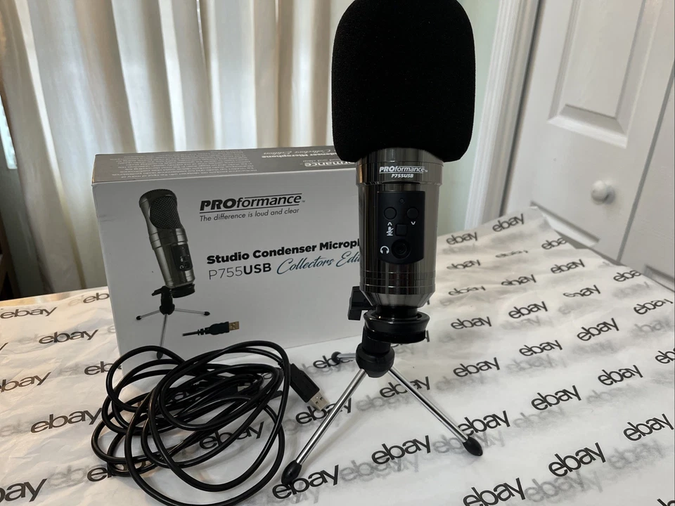 Micrófono condensador de estudio ProFormance P755USB, negro espejo cromado Foto 1 de 4