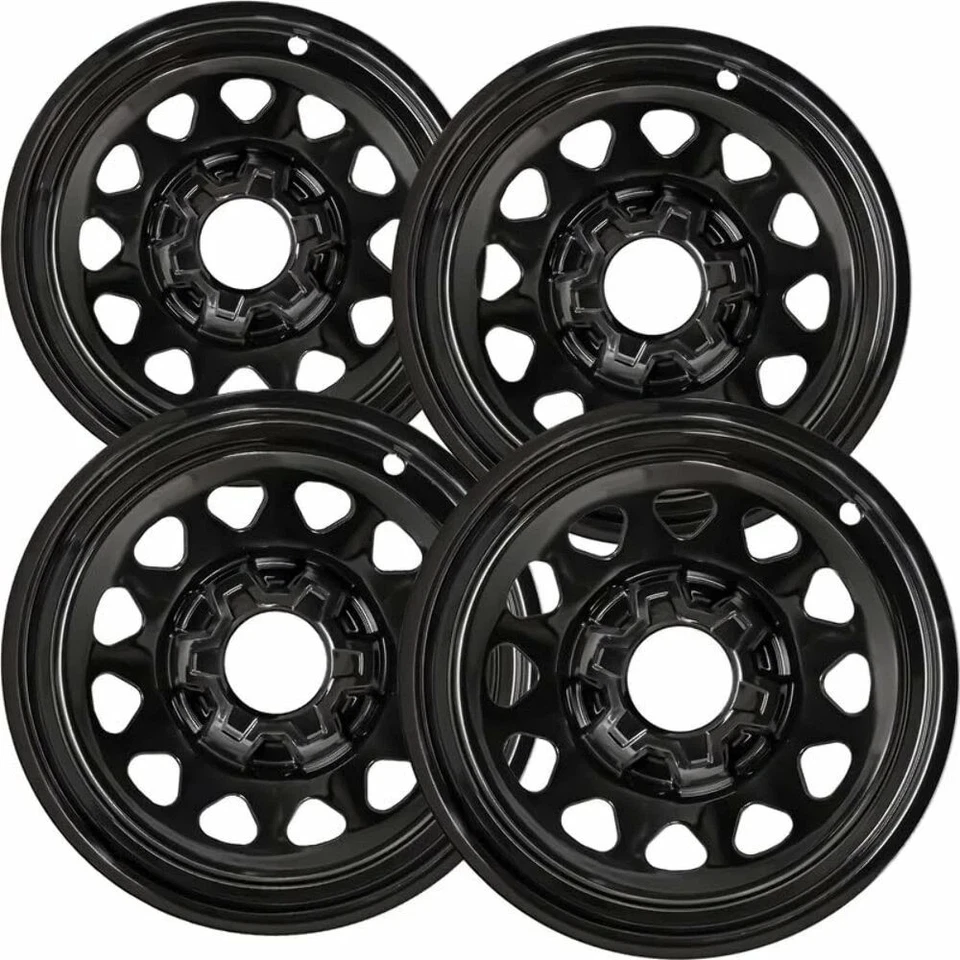 New 17" Black Wheel Skins 4 Set For 2019-2025 Chevrolet Colorado WT IMP100BLK - Image 1 of 2