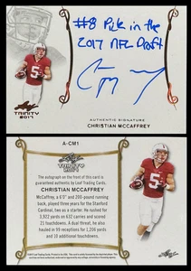 2017 Leaf Trinity Inscribed Christian McCaffrey Auto RC Rookie A-CM1 - Picture 1 of 3