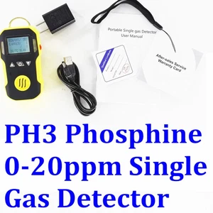 PH3 Phosphine Portable Gas Detector USB Rechargeable Water Proof 0-20PPM - Picture 1 of 12
