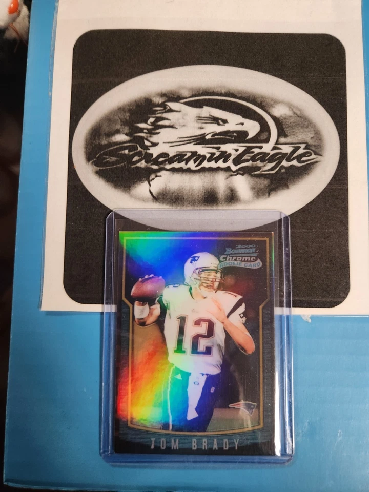 2000 Bowman Chrome Refractor Tom Brady Rookie-NOVELTY CARD  - Image 1 of 2
