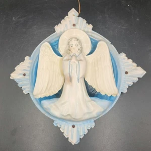 Vintage Light Up Christmas Angel Hanging SIGN Retro Molded Plastic MCM - Picture 1 of 9
