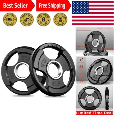 Placas de agarre de goma duraderas para barra - Placas de levantamiento de pesas de 2 pulgadas 2,5-45 lb Foto 1 de 4