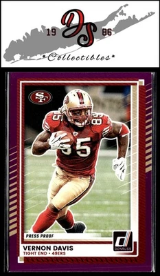 2025 Donruss #193 Vernon Davis Press Proofs Purple San Francisco 49ers - Image 1 of 2