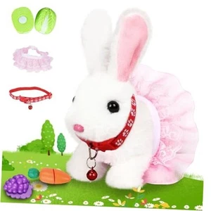 Easter Bunny Stuffed Animal, Ideal Easter Gifts for Kids 3-5, Hopping White - Picture 1 of 7