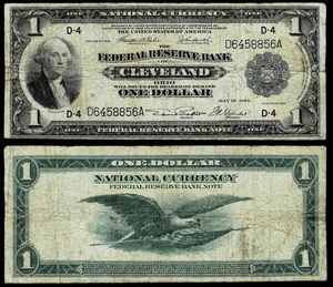 1918 $1 FEDERAL RESERVE BANK OF CLEVELAND ,OHIO FINE - Picture 1 of 1